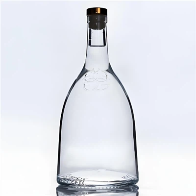 Bouteille de verre brandy de l'épaule ronde